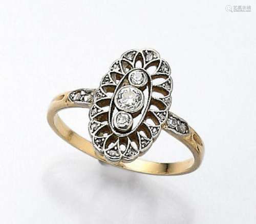 Art-Deco ring with diamonds, approx. 1925/30