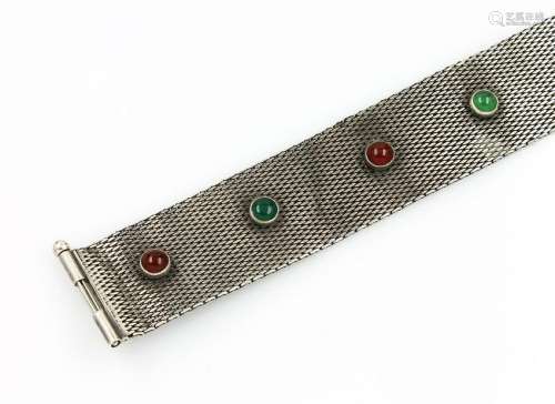 Bracelet with coloured stones, 800 silver