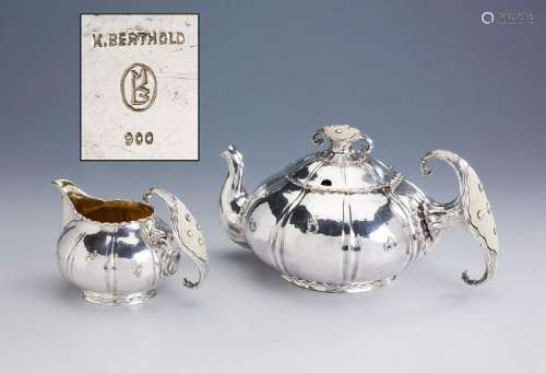 Teapot and milk jug by KARL (BORROMÄUS) BERTHOLD,