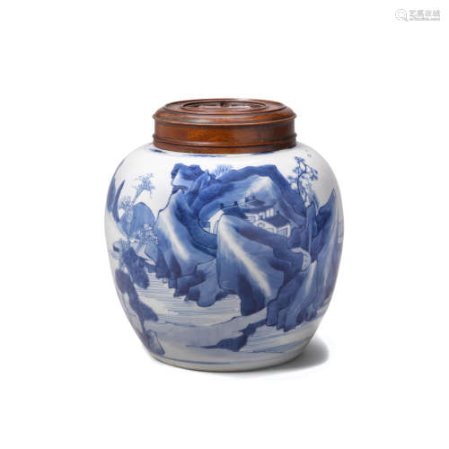 18th century A blue and white porcelain jar