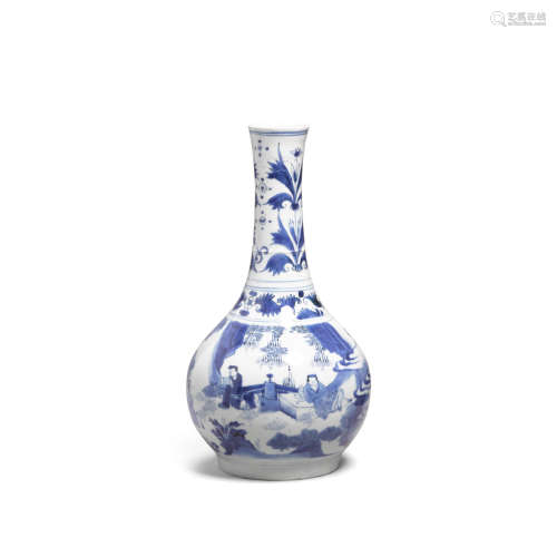 Circa 1640 A blue and white bottle vase