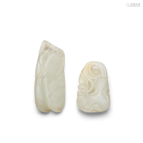 Two white jade pendants