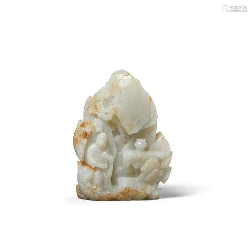 Qing dynasty A carved jade boulder