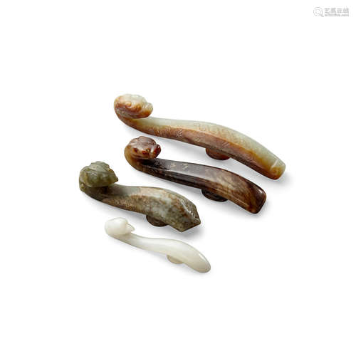 Qing dynasty Four small Jade Belt Hooks