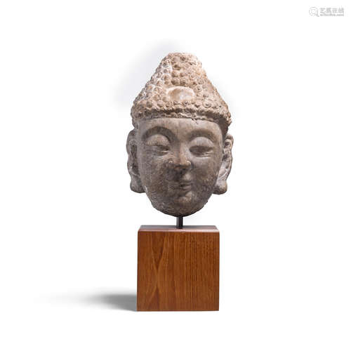 Ming dynasty A carved limestone head of the Buddha