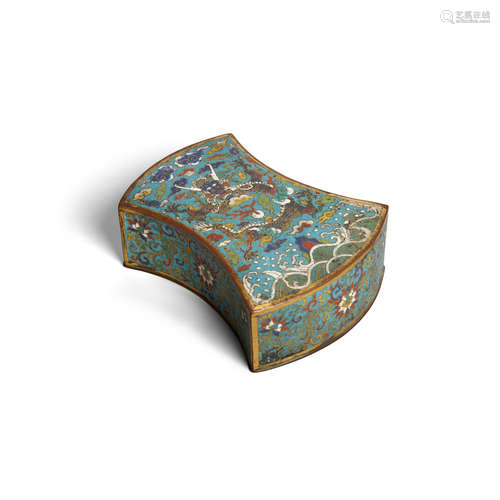 18th century A cloisonné ingot-shaped box