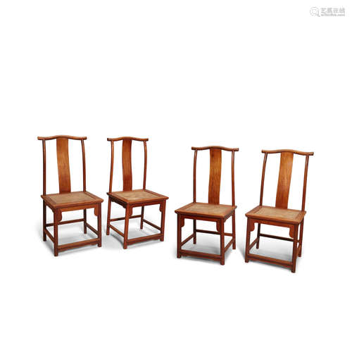 Late Qing/Republic period Four huanghuali side chairs