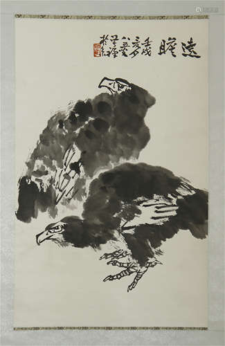 A CHINESE SCROLL PAINTING OF BIRD