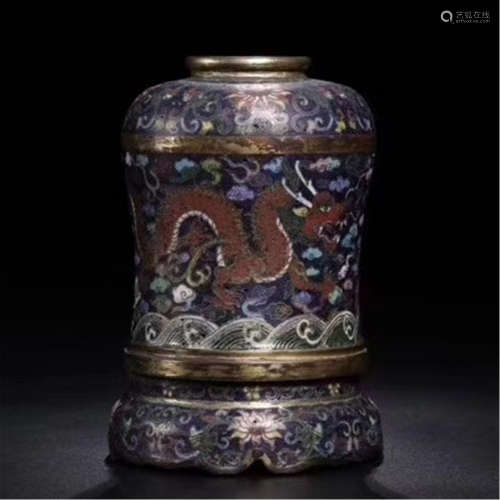 A CHINESE CLOISONNE WATER POT