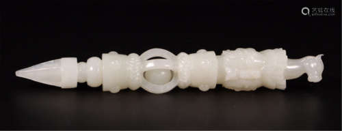 A CHINESE CARVED ANCIENT JADE SCEPTER