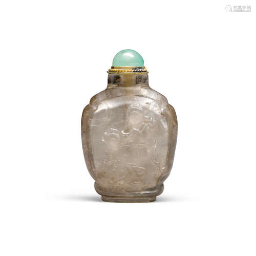 19th century A carved rock crystal snuff bottle