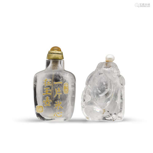 Two rock crystal snuff bottles