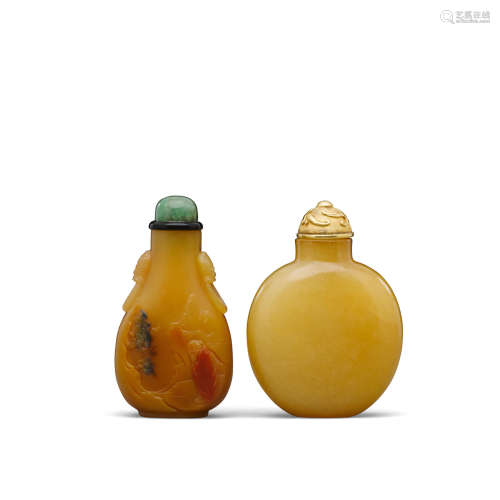 Two agate snuff bottles