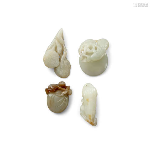 Qing dynasty Four jade carvings