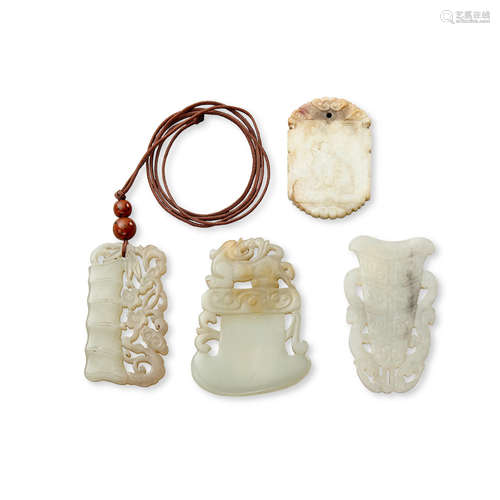 Qing dynasty FOUR JADE PENDANTS