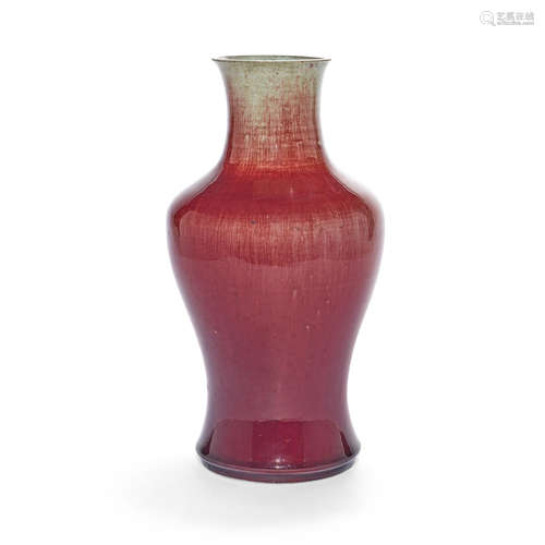 19th century A copper red-glazed baluster vase