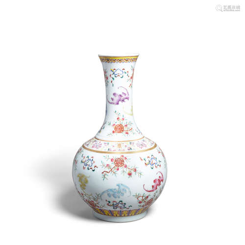 Xuantong mark A polychrome enamel decorated porcelain vase