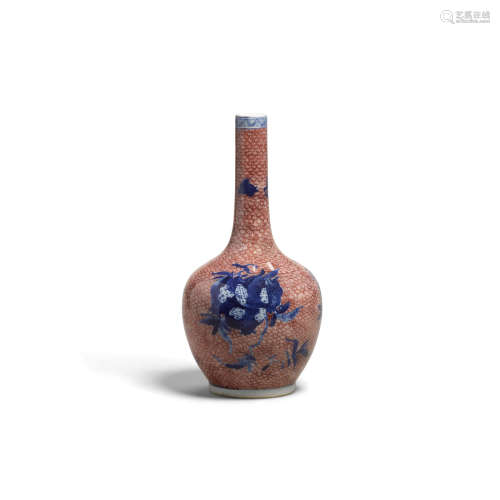 Late Qing/Republic period A copper red and underglaze blue porcelain vase