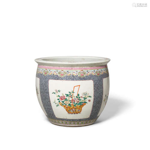 20th century A famille rose enameled  planter