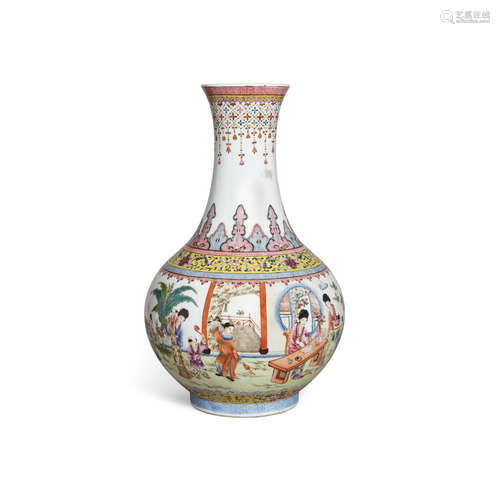 Qianlong mark, Republic period A Famille rose porcelain vase