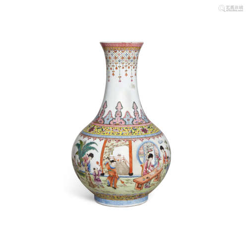 Qianlong mark, Republic period A Famille rose porcelain vase