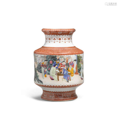 Republic period A famille rose vase