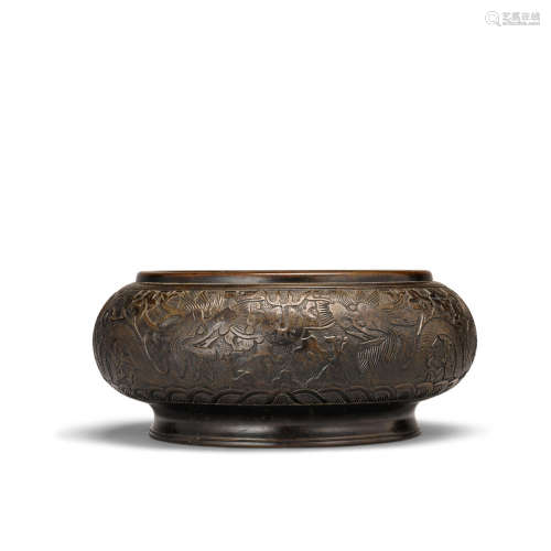 Xuande mark, Qing dynasty A cast bronze incense burner