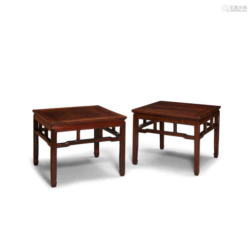 Republic period A pair of hongmu low tables