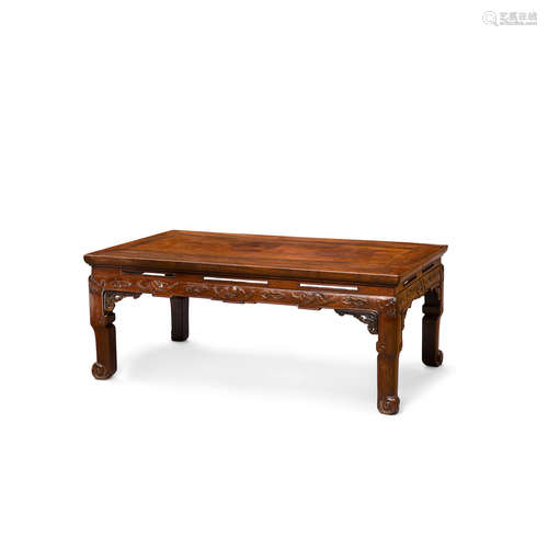 19th century A huanghuali and hardwood kang table