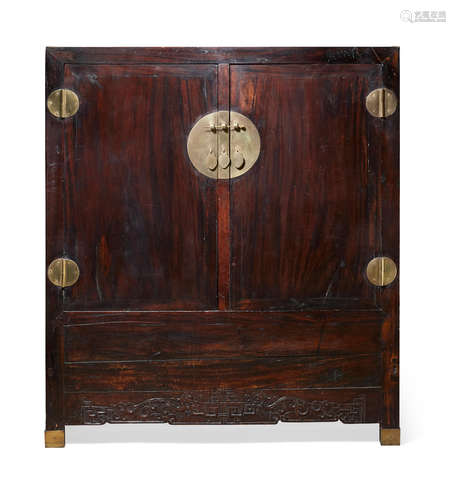 Late Qing/Republic period A massive hongmu cupboard