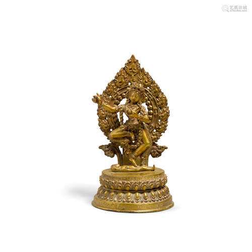 Nepal, 19th/20th century A gilt metal alloy figure of Vajravarahi