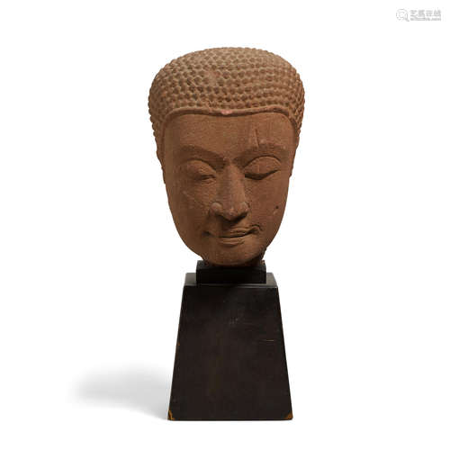 Thailand, 17th/18th century A sandstone head of a  deity