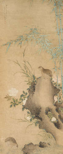 Bamboo, Quail, and Peony   Anonymous