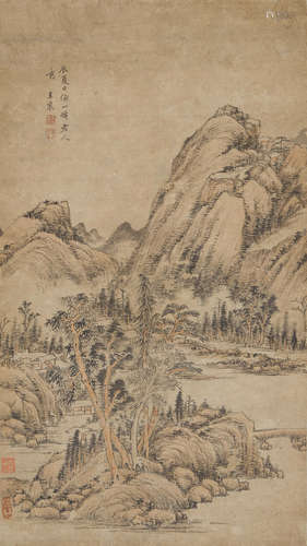 Landscape after Huang Gongwang Attributed to Wang Chen (1720-1797)