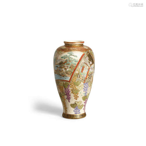 By Matsumoto Hozan, Meiji era (1868-1912), late 19th/early 20th century An ovoid satsuma vase