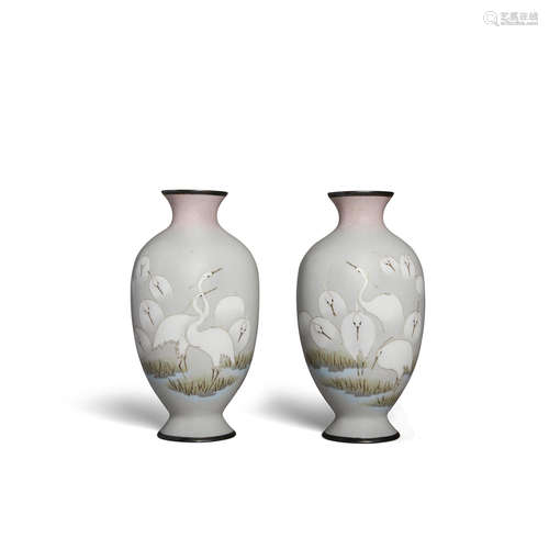 Meiji era a pair of cloisonné vases