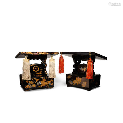 Edo period or later Two lacquer lecterns