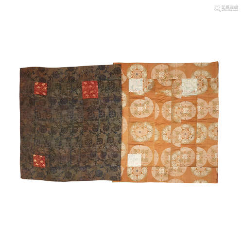 18th/19th century Two silk Buddhist Priest's robes, kesa