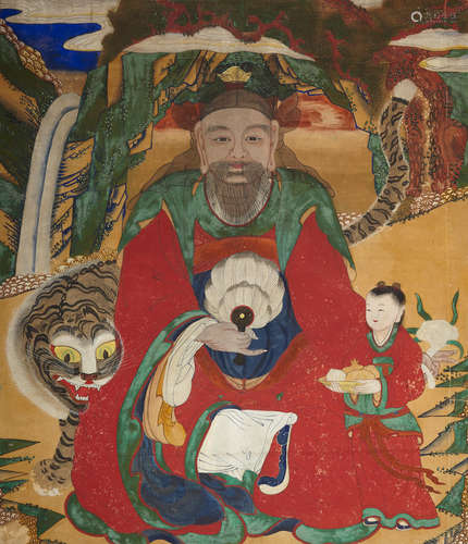 Joseon dynasty, 19th century A painting of a mountain deity, Sanshin