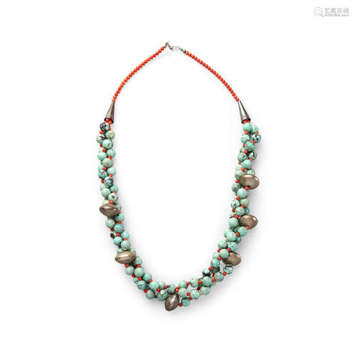 A Tibetan turquoise necklace