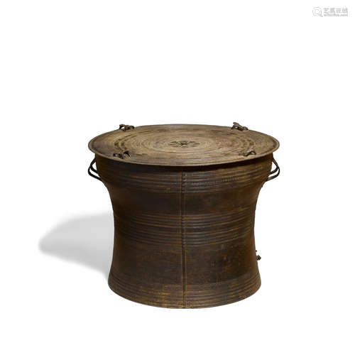 20th century A cast bronze Dong Son style rain drum