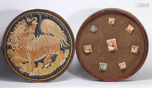 A SET OF CHINESE CARVED SOAP STONE SEALS