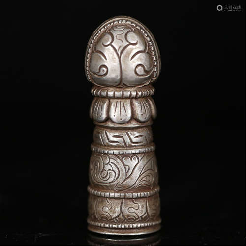 TIBETAN CARVED IRON ROUND SEAL