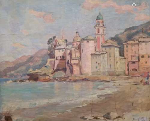 Jean GALLAND (1880-1958). CAMOGLI (Italie) Basilique Santa Maria Assunta vue de la [...]