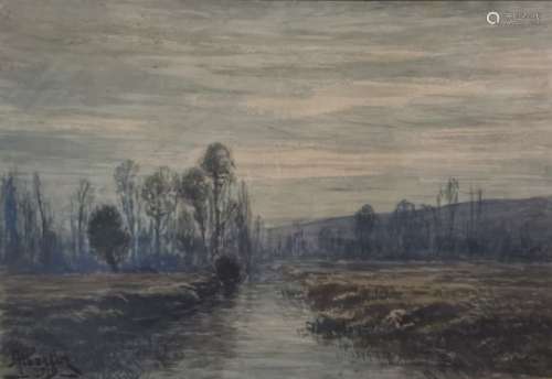 André Léon ALBERTIN (1867-1933). Bord de rivière dans les environs de Saint [...]