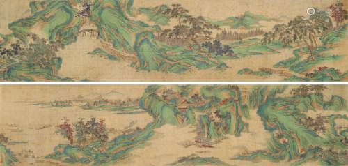 仇英 1497～1552 （款） 江山万里图 手卷 设色绢本