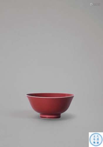 清雍正 霁红釉大碗