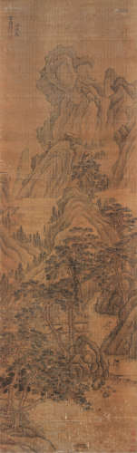 孙逸（1604～1658） 山水 轴 设色绢本