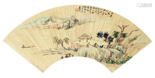 黄钺（1750～1841） 1836年作 山水 扇面 设色笺本