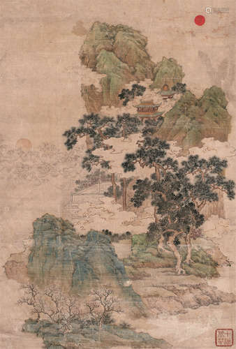 仇英（1482～1559） 山水 镜心 设色纸本